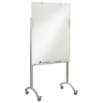 Iceberg Clarity Mobile Easel With Integrated Glass Marker Board, 36 X 48 X 72, Steel freeshipping - TVN Wholesale